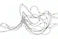 3-4 Lines going up and down in waves.  different thickness, some dotted. sometimes cross.  tattoo design idea