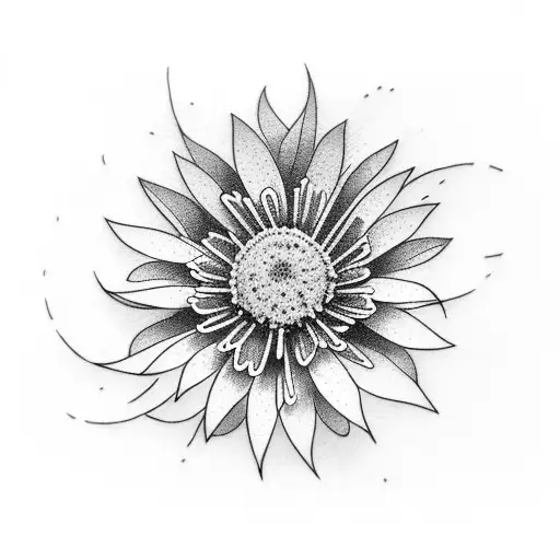 aster flower tattoo design idea