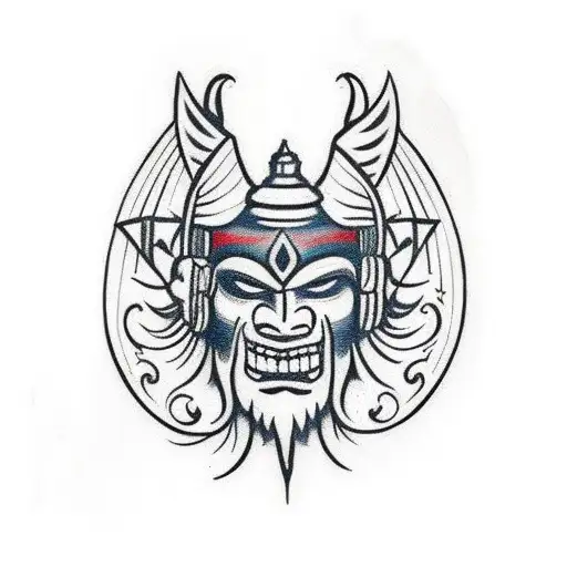 Romanian Traditional Mask tattoo design idea