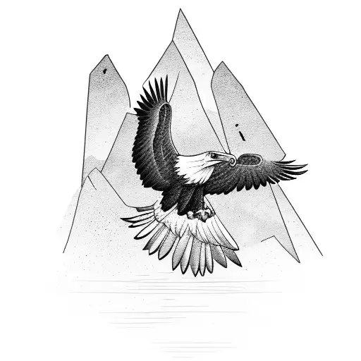 eagle soaring above mountains tattoo design idea