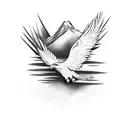 eagle soaring above mountains tattoo design idea