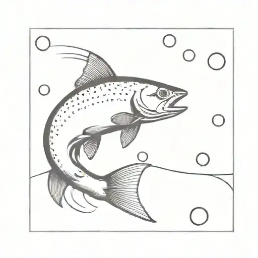 trout playing snooker tattoo design idea