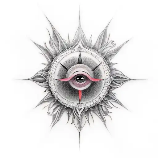 half sun tattoo design idea