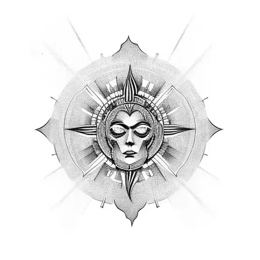 half sun tattoo design idea