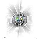 half sun tattoo design idea