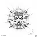 half sun tattoo design idea