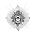 half sun tattoo design idea