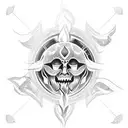 half sun tattoo design idea