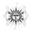 half sun tattoo design idea
