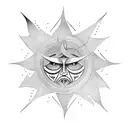 half sun tattoo design idea