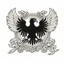 Double Headed Albanian Eagle, Wrestling Style Tattoo, similiar to Cody Rhodes logo tattoo tattoo design idea