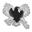 Double Headed Albanian Eagle, Wrestling Style Tattoo, similiar to Cody Rhodes logo tattoo tattoo design idea