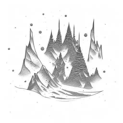 Mountain snow barman tattoo design idea