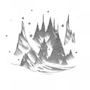 Mountain snow barman tattoo design idea