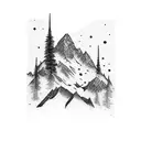 Mountain snow barman tattoo design idea