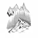 Mountain snow barman tattoo design idea