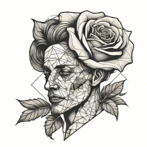 a magician smelling rose tattoo design idea