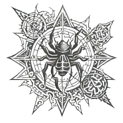 hunter x hunter spider tattoo with a heartagram inside  tattoo design idea