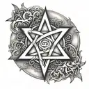 heartagram  tattoo design idea