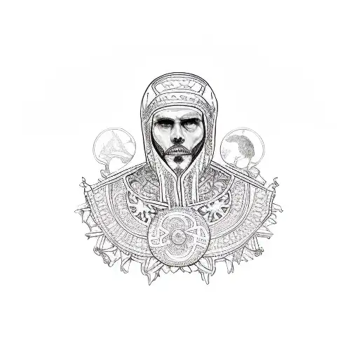 the avanturist in ukrainian outfit tattoo design idea