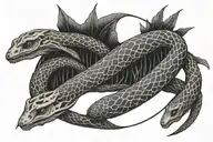 ouroboros with fishing net tattoo design idea