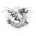 steampunk dragon tattoo design idea