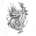 steampunk dragon tattoo design idea