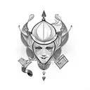 medieval gambler tattoo design idea