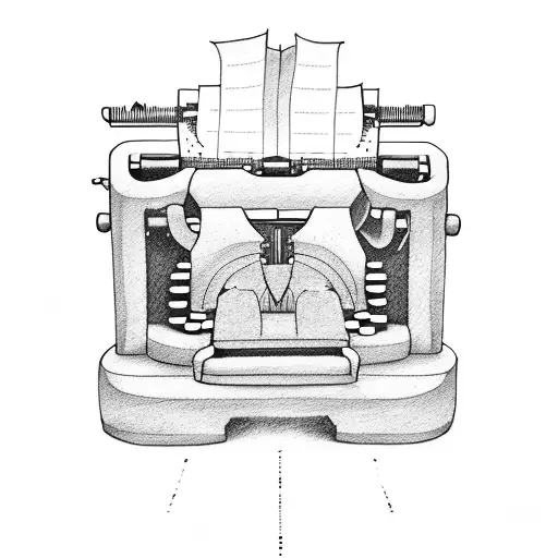 typewriter tattoo design idea