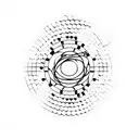 black hole made up with the names Nico, Luca and Alex in Morse code  tattoo design idea