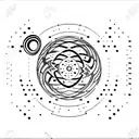 black hole made up with the names Nico, Luca and Alex in Morse code  tattoo design idea