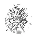 black hole made up with the names Nico, Luca and Alex in Morse code  tattoo design idea