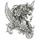 a woman tattoo design idea