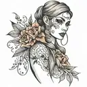 a woman tattoo design idea
