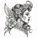 a woman tattoo design idea