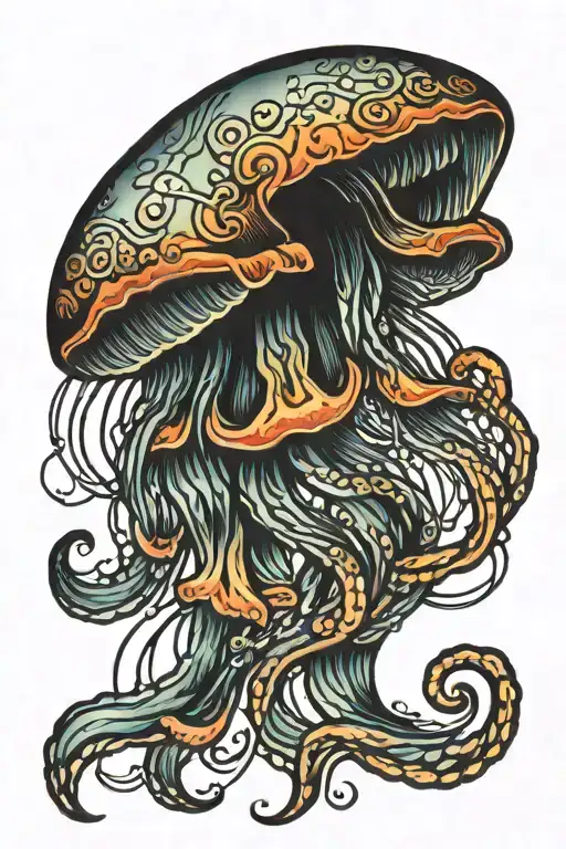 jelly fish  tattoo design idea