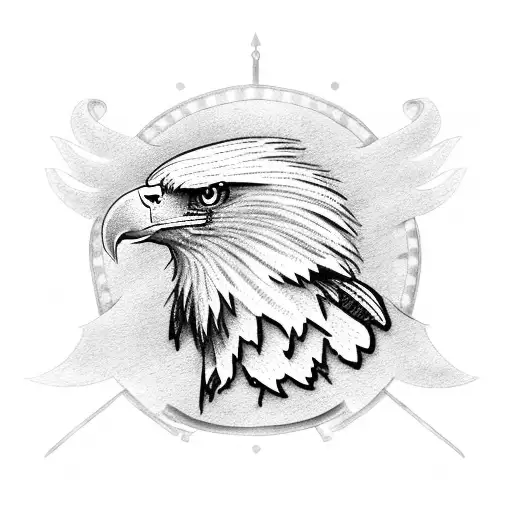 eagle with American flag wings holding a flamethrower tattoo design idea