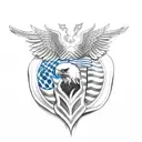 eagle with American flag wings holding a flamethrower tattoo design idea