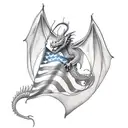 dragon with American flag colors tattoo design idea