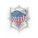 dragon with American flag colors tattoo design idea