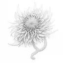 Chrysanthemum and phoenix  tattoo design idea