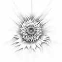 Chrysanthemum and phoenix  tattoo design idea