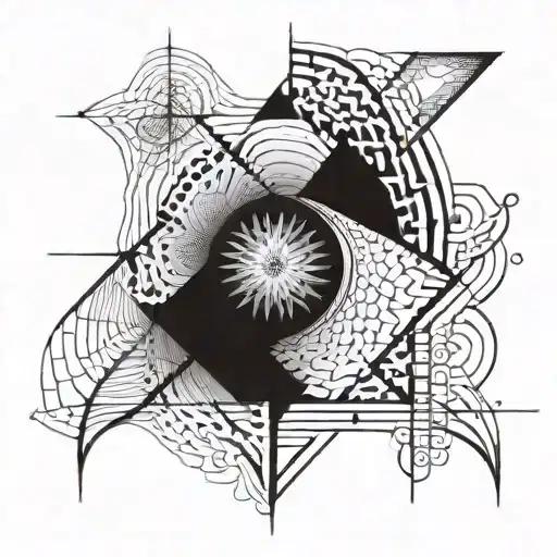 A geometric design inspired by Fibonacci sequence and fractals tattoo design idea