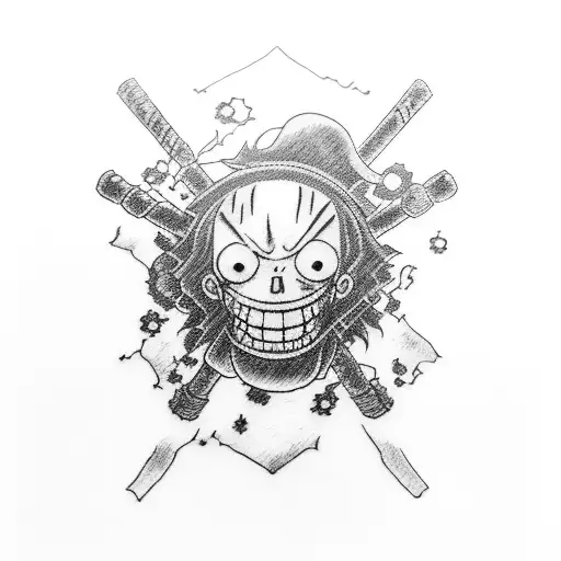 luffy from one piece  tattoo design idea