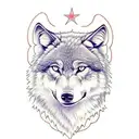 male wolf, female wolf and wolf cubs tattoo tattoo design idea