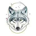 male wolf, female wolf and wolf cubs tattoo tattoo design idea
