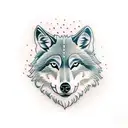 male wolf, female wolf and wolf cubs tattoo tattoo design idea