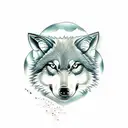 male wolf, female wolf and wolf cubs tattoo tattoo design idea