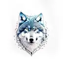 male wolf, female wolf and wolf cubs tattoo tattoo design idea