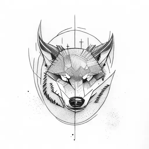 Spartan and wolves tattoo design idea